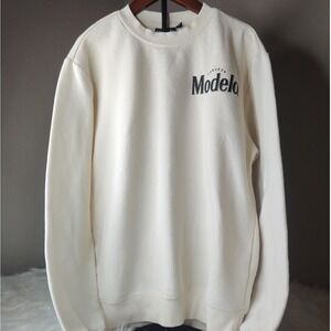 Modelo Sweatshirt Men Small Cream Espiritu Luchador Graphic Crew Neck Fleece